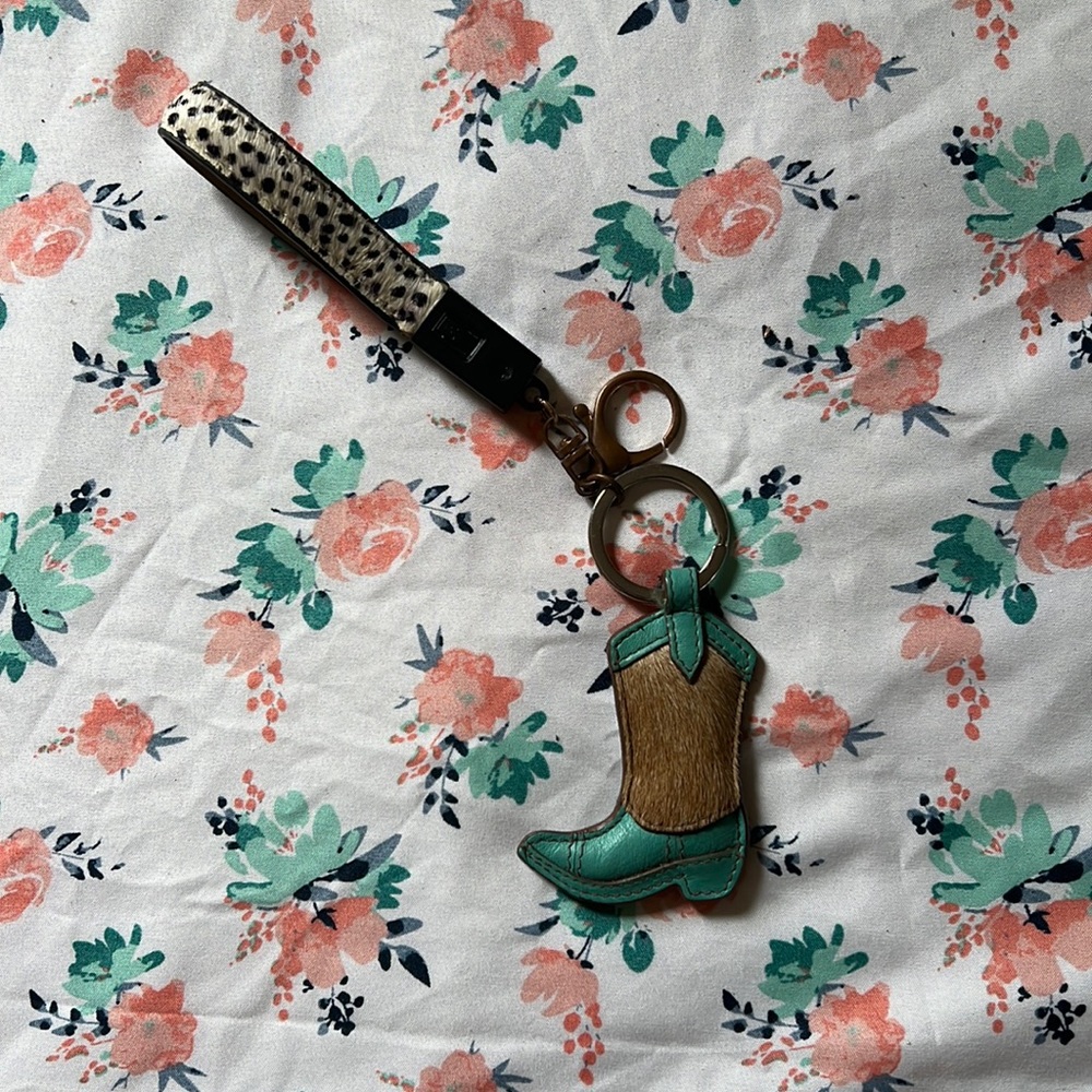 Cowgirl Cowhide Keychain
